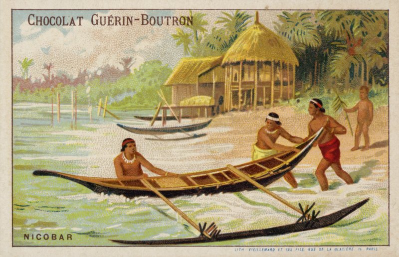 Nikobarøyene (chromolitho) av French School