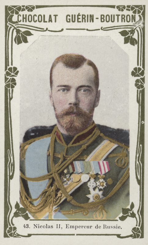 Nicholas II, keiser av Russland (farget bilde) av French School
