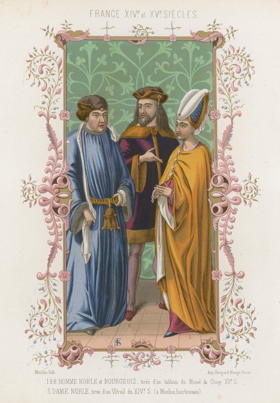 Adelsmann, borgerskap og en adelskvinne av French School