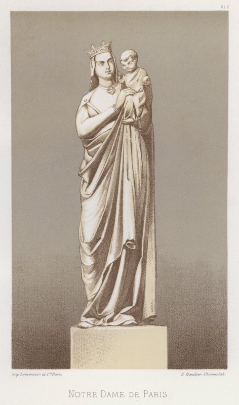 Notre Dame de Paris (farge litho) av French School