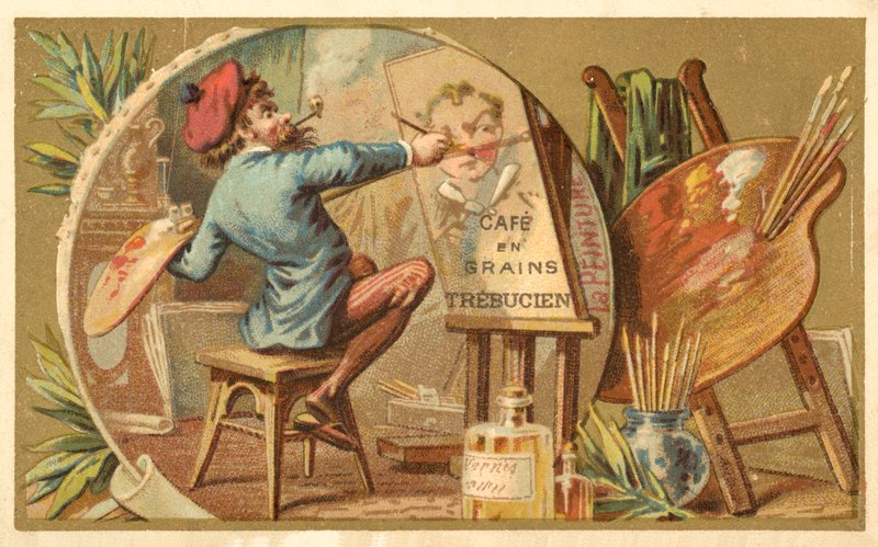Maleri (chromolitho) av French School