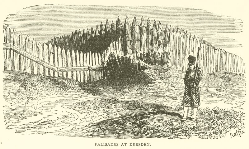 Palisader i Dresden (gravering) av French School