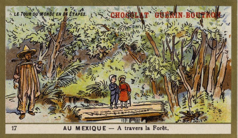 Passerer gjennom en skog, Mexico (chromolitho) av French School