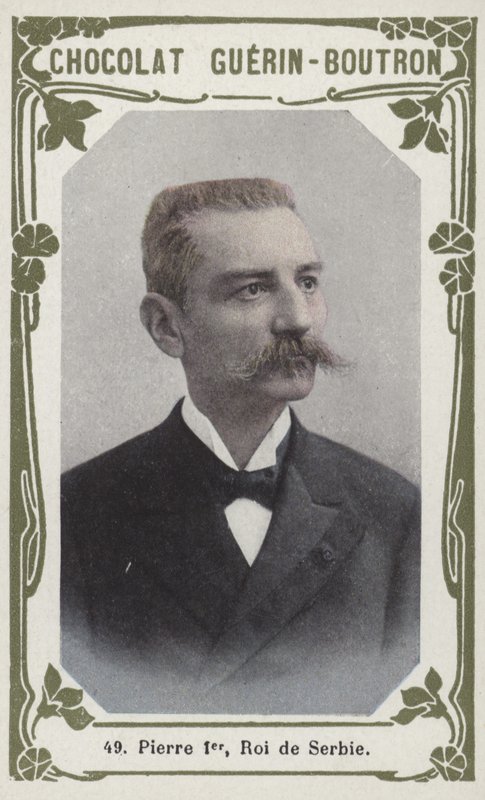 Peter den første, konge av Serbia (farget bilde) av French School