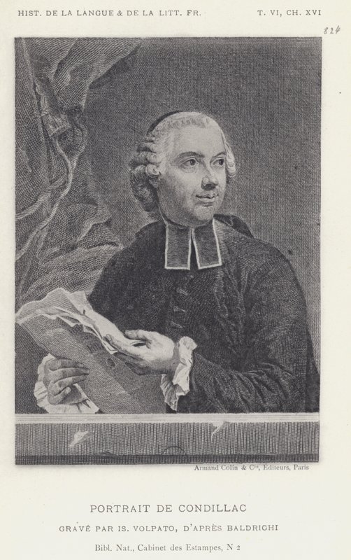 Portrett av Condillac (litho) av French School