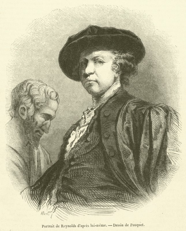 Portrett av Reynolds etter seg selv (gravering) av French School