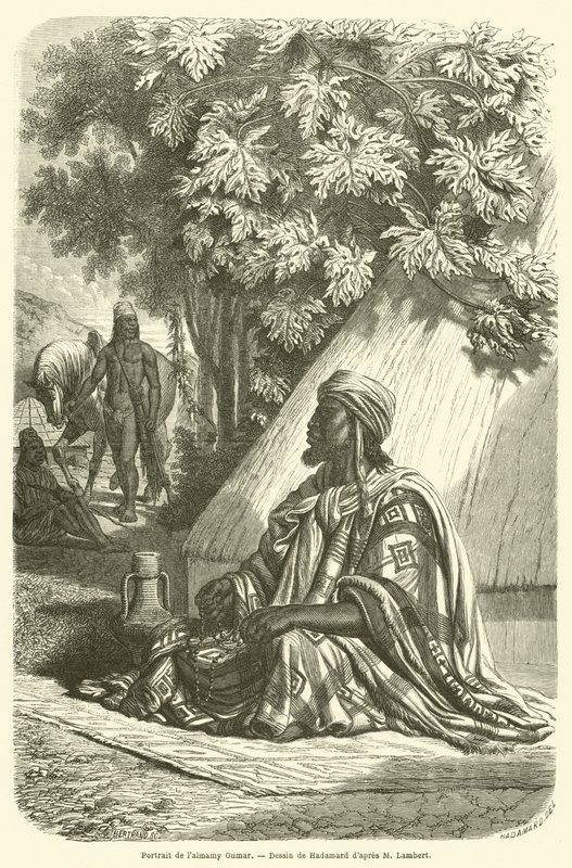Portrett av Almamy Oumar (gravering) av French School