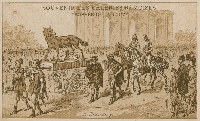 Prosesjon som bærer Trophy of the She-ulf av French School