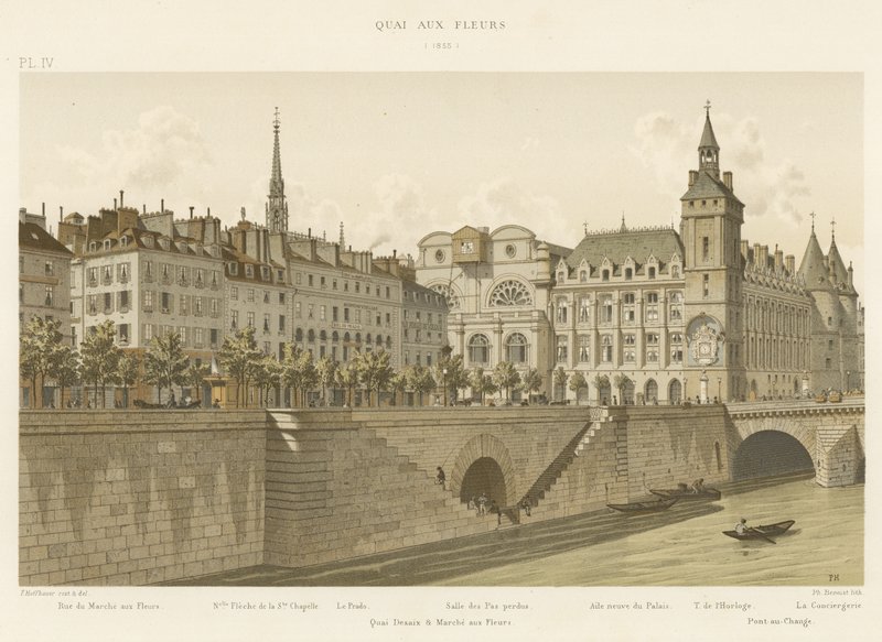 Quai aux Fleurs, 1855 av French School
