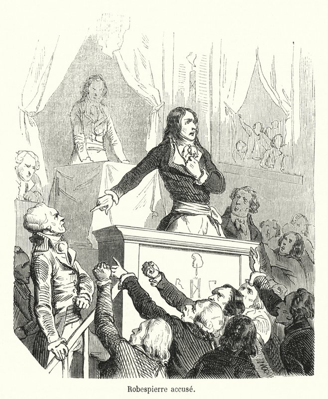Robespierre anklager (gravering) av French School