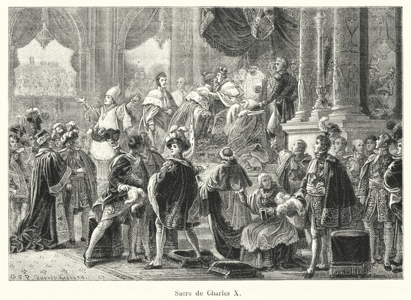 Sacre de Charles X (gravering) av French School