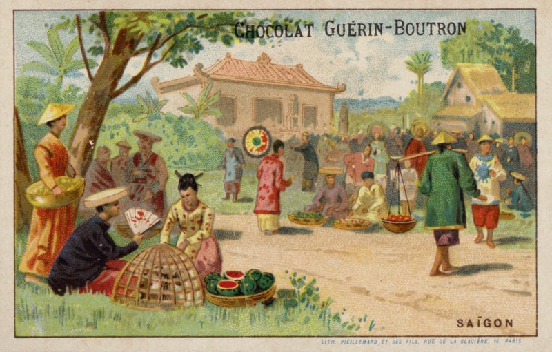 Saigon (chromolitho) av French School