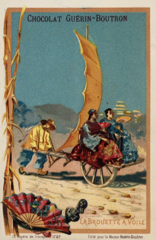 Seildrevet trillebår (chromolitho) av French School
