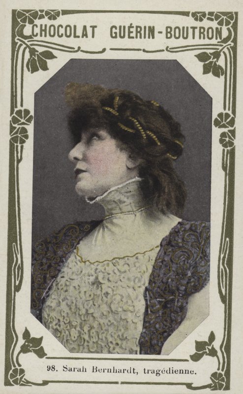 Sarah Bernhardt, tragedienne (farget bilde) av French School