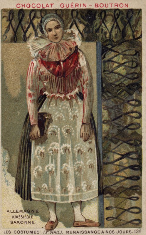 Saksisk kvinnedrakt, Tyskland, 1800-tallet av French School