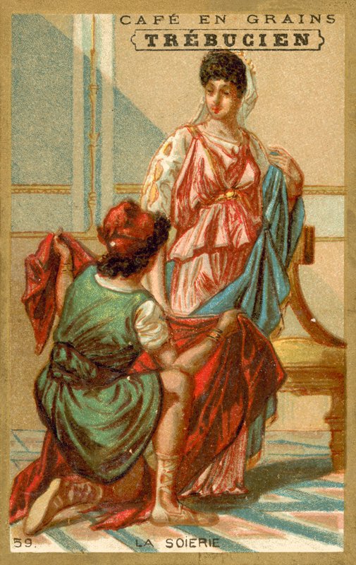 Silke (chromolitho) av French School