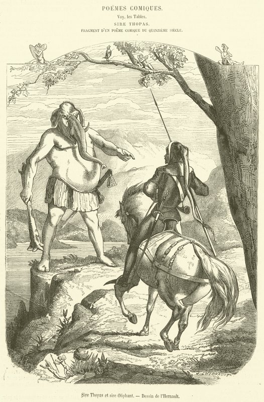 Sire Thopas og sire Oliphant (gravering) av French School