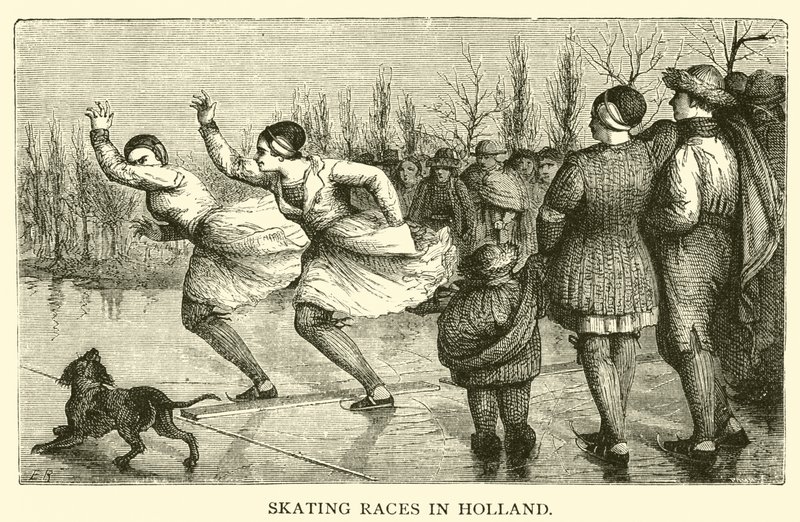 Skøyteløp i Holland (gravering) av French School
