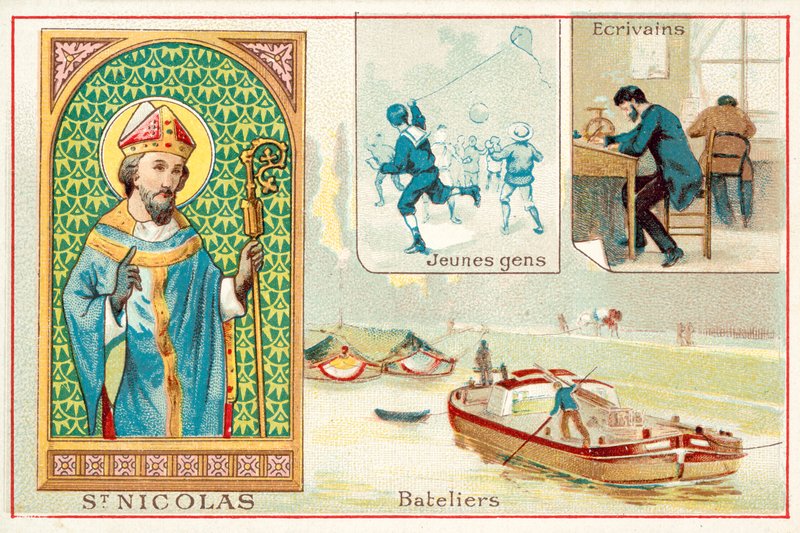 St Nicholas (chromolitho) av French School