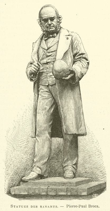 Statuer av lærde, Pierre-Paul Broca (gravering) av French School