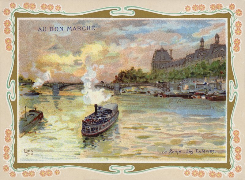 Dampbåter på elven Seinen, Paris av French School