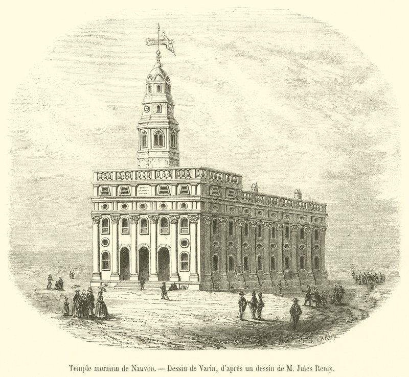 Temple mormon de Nauvoo (gravering) av French School