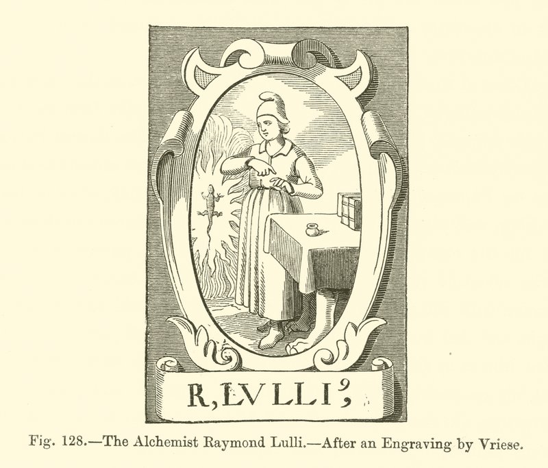 Alkymisten Raymond Lulli (gravering) av French School