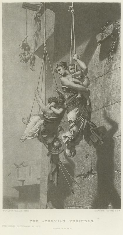 De athenske flyktningene (gravyr) av French School