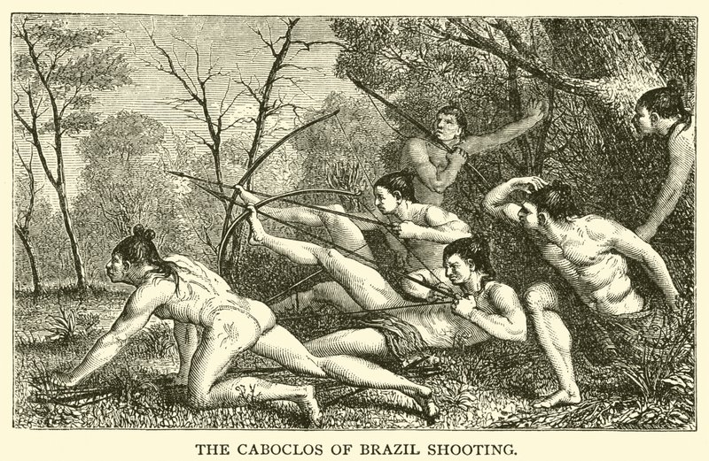The Caboclos of Brazil Shooting (gravering) av French School