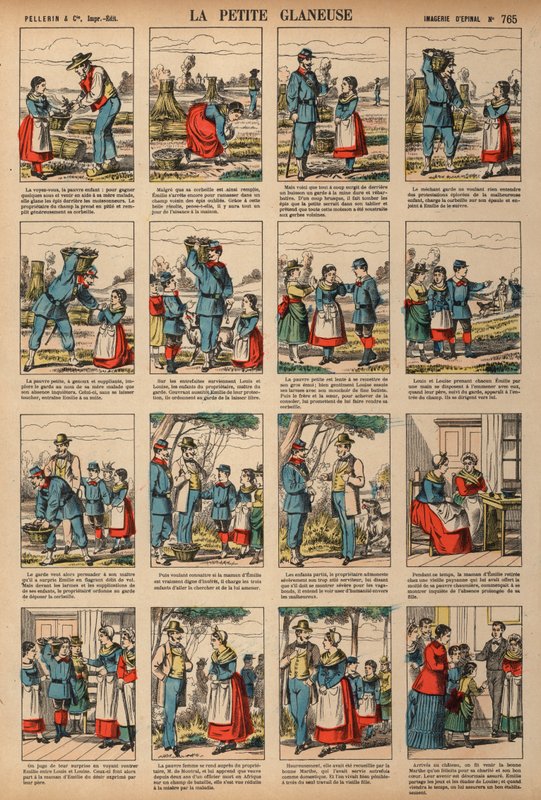 The Little Gleaner (farget gravering) av French School