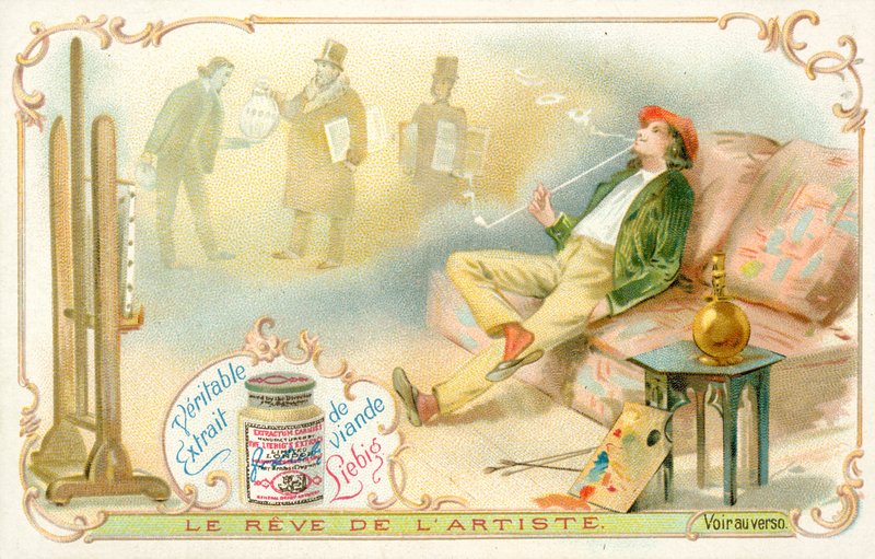 Kunstnerens drøm (chromolitho) av French School