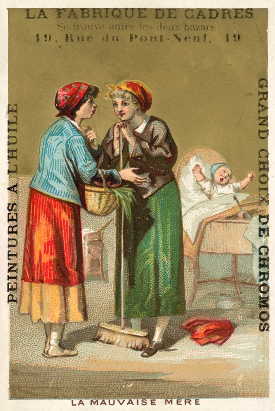 Den dårlige moren (chromolitho) av French School