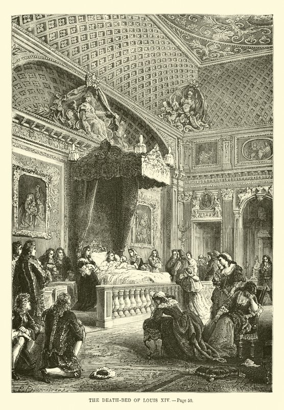 Dødsleiet til Ludvig XIV av French School