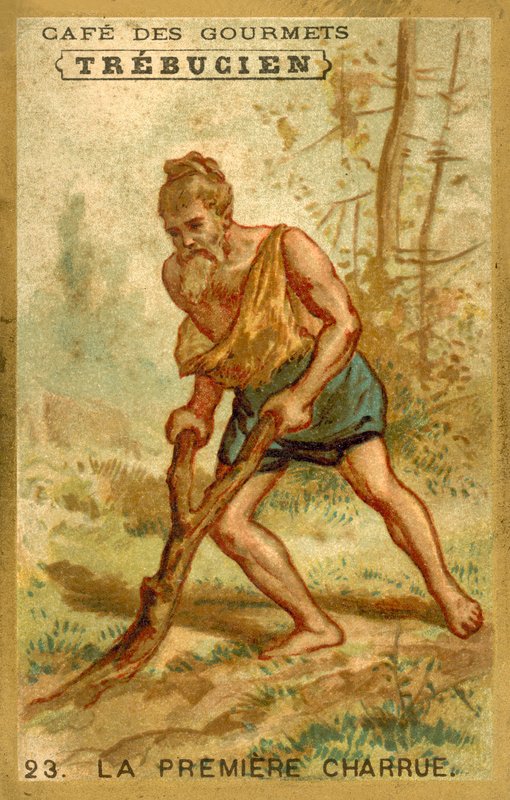 Den første plogen (chromolitho) av French School