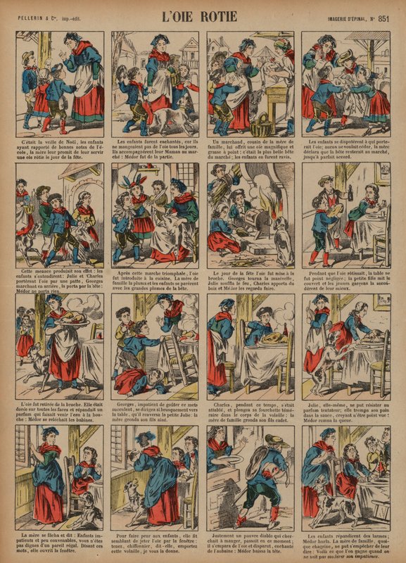 Gåsstek (farget gravering) av French School