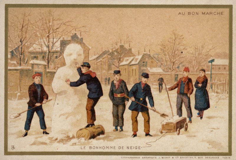 Snømannen (chromolitho) av French School