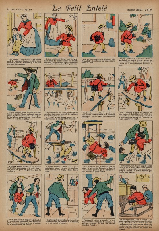 Det egenrådige barnet (farget gravering) av French School