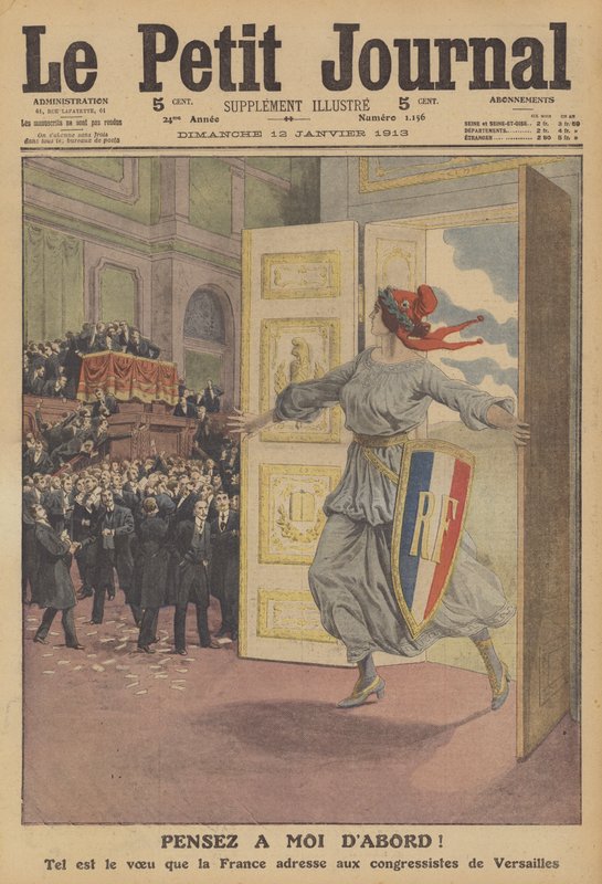 Tenk på meg først! (farge litho) av French School