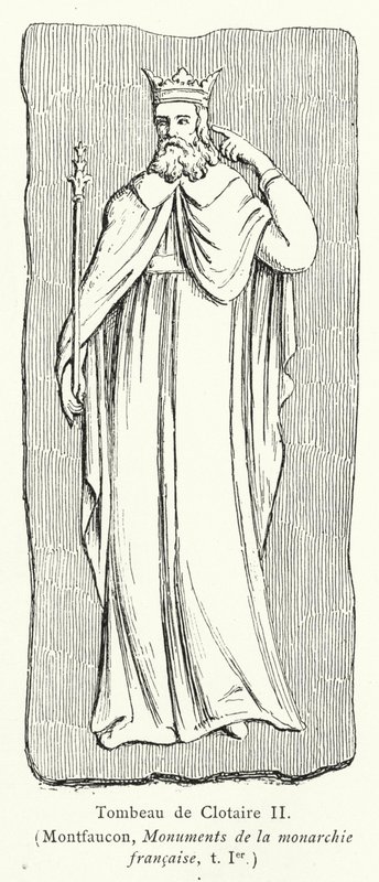 Tomb of Clotaire II (gravering) av French School