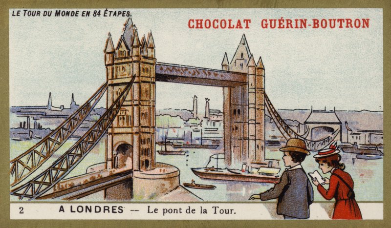 Tower Bridge, London (chromolitho) av French School