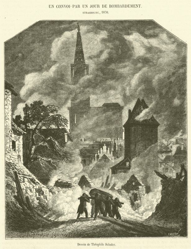 En konvoi - En dag for bombardement (gravering) av French School