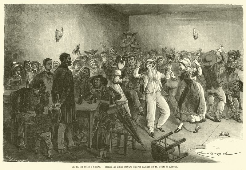 A bal de noces a Salers (gravering) av French School