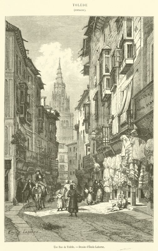 En gate i Toledo (gravering) av French School