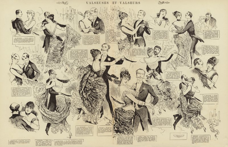 Valseuses et valseurs (gravering) av French School
