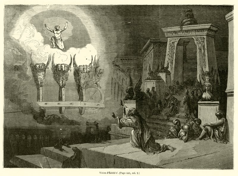 Vision d'Ezechiel (gravering) av French School