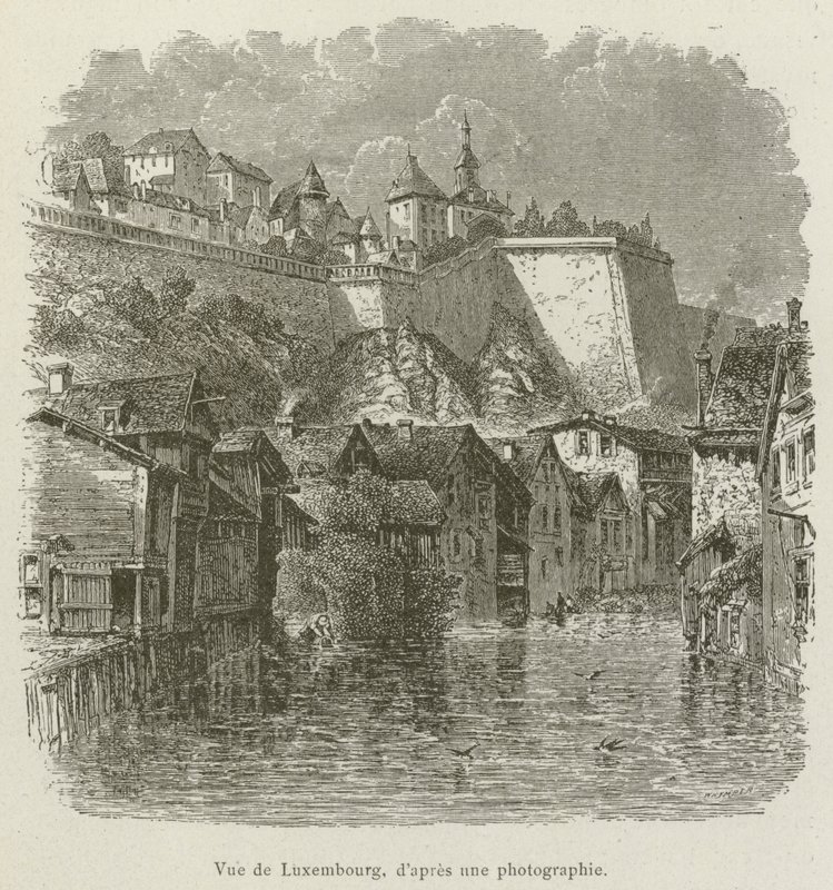 Utsikt over Luxembourg (gravering) av French School