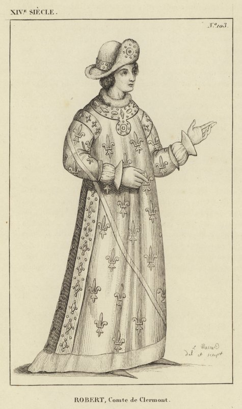 XIV Century, Robert, greve av Clermont (gravering) av French School