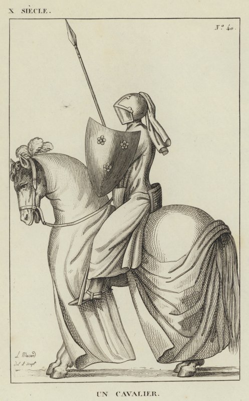 X Century, A Horseman (gravering) av French School