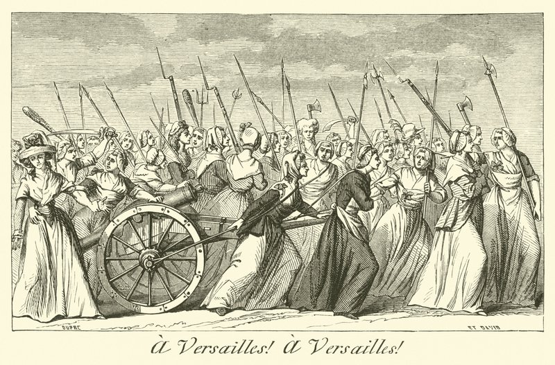 til Versailles! til Versailles! av French School
