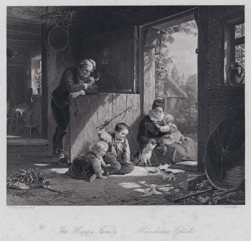 Den lykkelige familien (gravering) av Friedrich Edouard Meyerheim